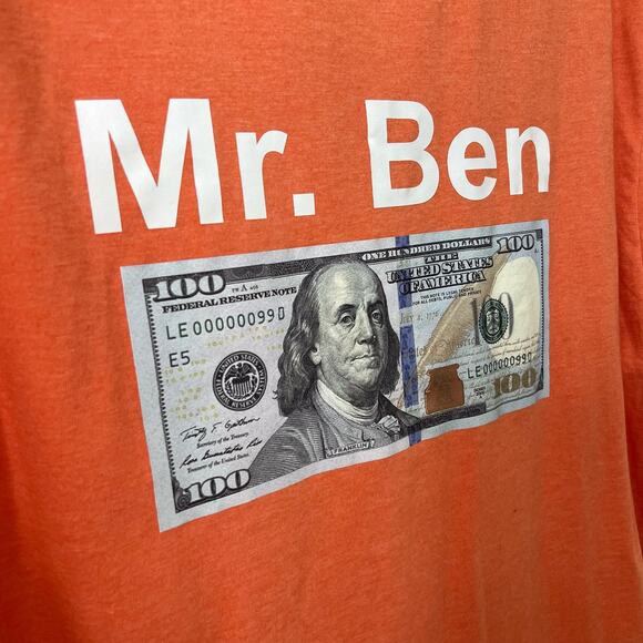 Jerzees T-Shirt with Mr. Ben $100 Bill Print, Size XL - Picture 4 of 8